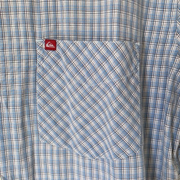 QUICKSILVER - Vintage Men's Button Up Short Sleeve, Blue, Small - Picture 4 of 7